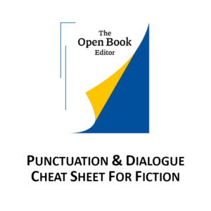 Punctuation Cheat Sheet Fiction dialogue open book editor